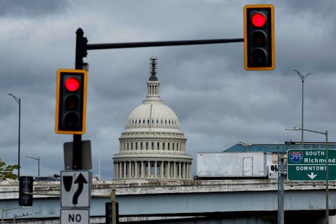 A general view of the U.S. Capitol, where Congress will return Tuesday to deal with a series of spending bills before funding runs out and triggers a partial U.S. government shutdown, in Washington, U.S. September 25, 2023. 