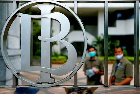 Bank Indonesia's logo is seen at Bank Indonesia headquarters in Jakarta, Indonesia, September 2, 2020.