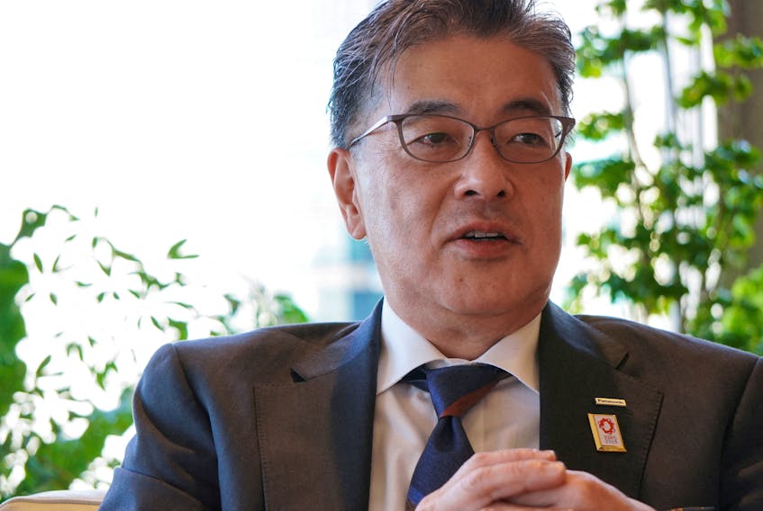 Panasonic Holdings Group CEO Yuki Kusumi talks about the company's strategy in Tokyo, Japan, January 19, 2024.