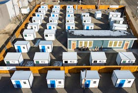 An example of a Pallet shelter village set up in Denver, Colo., containing 30 single-occupancy units. A similar setup is planned to be built in Whitney Pier sometime in February. CONTRIBUTED/PALLET SHELTERS
