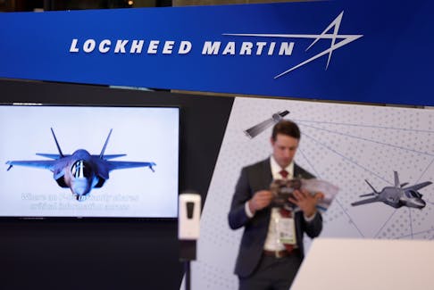 The logo of Lockheed Martin is pictured at the Eurosatory international defence and security exhibition in Villepinte, near Paris, France June 13, 2022.