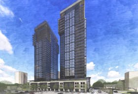 Designs for the proposed towers at the corner of Spring Garden Road and Robie Street in downtown Halifax. - Dexel Developments