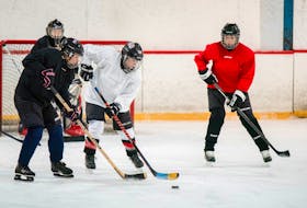“The Golden League”, a documentary series on Bell Fibe TV1, tells the story of a group of women who meet every Sunday at the St. Bon’s Forum in St. John’s to play hockey at their own pace. Photo courtesy Leona Rockwood