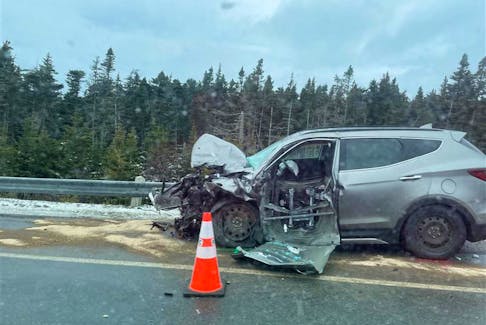Traffic is backed up on the TCH between Allandale Road and the Team Gushue Highway in St. John's due to a multi-vehicle crash Thursday morning. Contributed