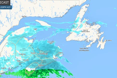 Low-pressure will brush the Maritime provinces with a wintry mix Friday night, but high-pressure holds it out of N.L.