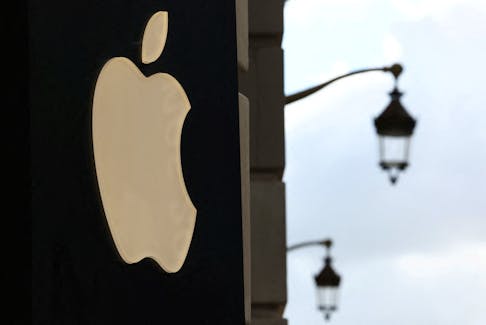 An Apple logo is pictured outside an Apple store in Lille, France, September 13, 2023.