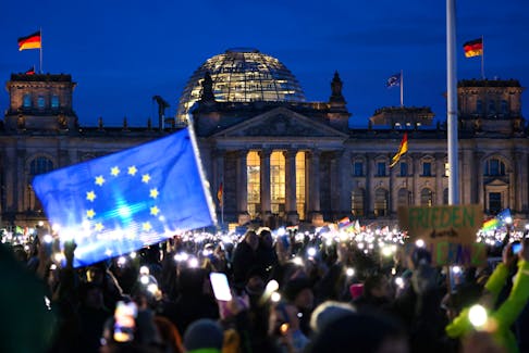 People attend a demonstration against the Alternative for Germany party (AfD), right-wing extremism and for the protection of democracy in Berlin, Germany, January 21, 2024.