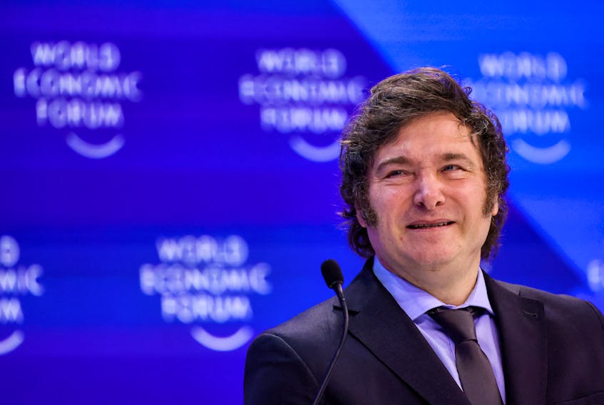 Argentina's President Javier Milei attends the 54th annual meeting of the World Economic Forum, in Davos, Switzerland, January 17, 2024.