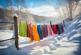 Ideal weather conditions and patience are needed to dry clothes outside in subzero temperatures. -123RF Stock Photo