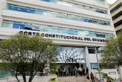 Building of the Constitutional Court of Ecuador is seen as Ecuador's President Guillermo Lasso dissolved the Assembly in a decree, bringing forward legislative and presidential elections, a day after he presented his defense in an impeachment process against him, in Quito, Ecuador May 17, 2023.