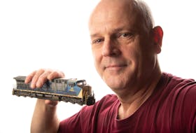 Rob Arsenault, who grew up in Summerside, started painting model trains full-time in 2016 after being laid off from his job in the Alberta oil industry. Contributed