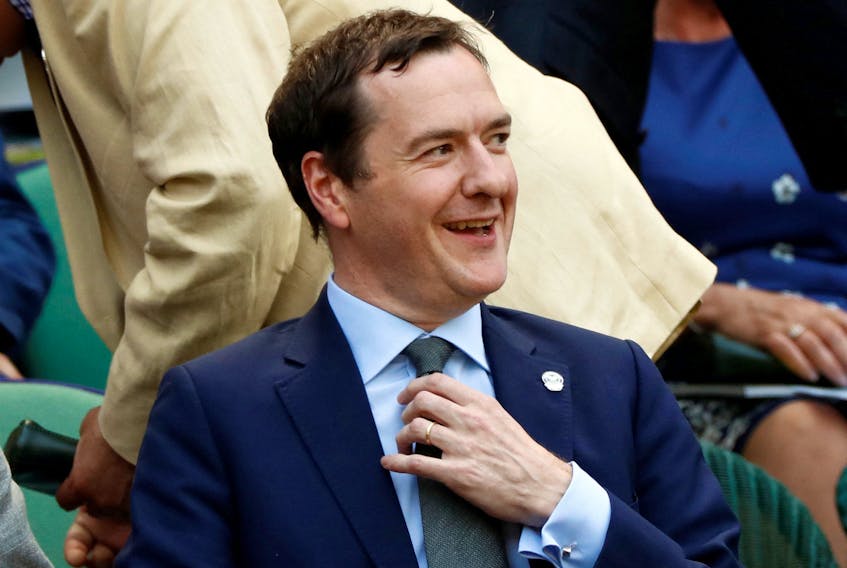 Tennis - Wimbledon - London, Britain - July 6, 2017   Former Chancellor of the Exchequer George Osborne in the stands on centre court  