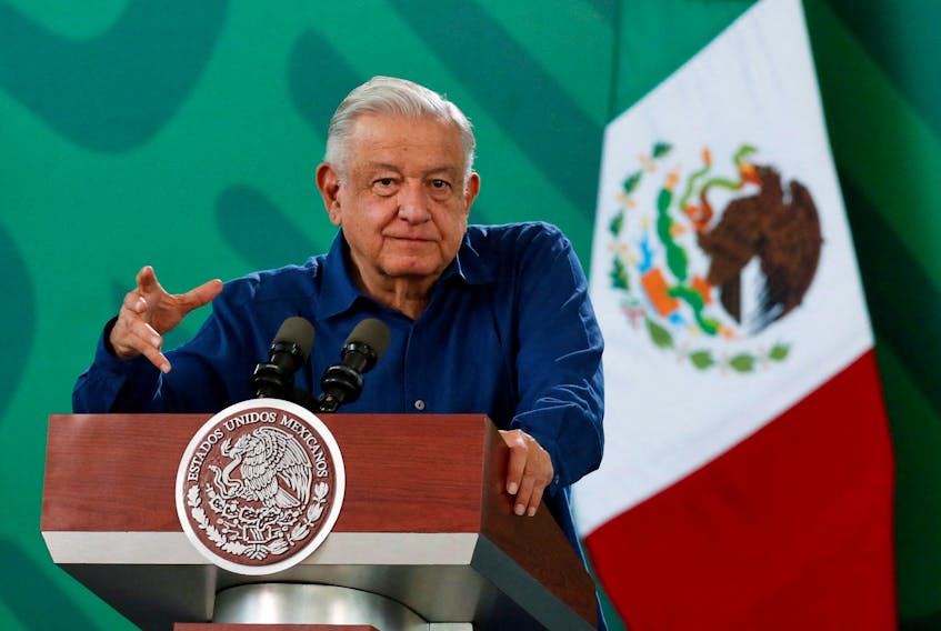 Mexico's President Andres Manuel Lopez Obrador speaks during his daily press conference, in Acapulco, Mexico December 20, 2023.