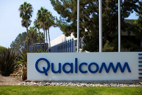 A Qualcomm sign is shown outside one of the company's many buildings in San Diego, California, U.S., September 17, 2020.