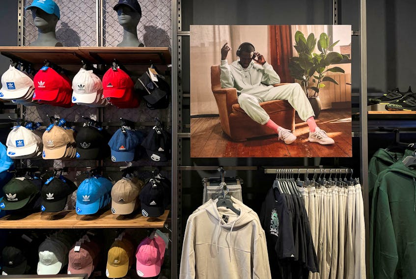 Adidas merchandise is seen in an Adidas store in Garden City, New York, U.S., October 25, 2022. 