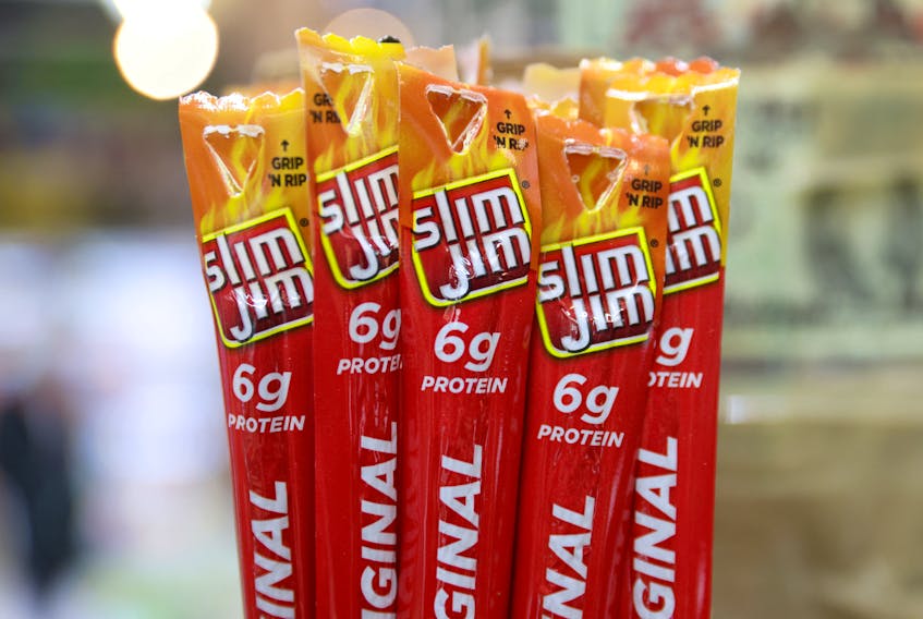 Slim Jim products, owned by Conagra Brands, are seen for sale in a store in Manhattan, New York, U.S., November 15, 2021.