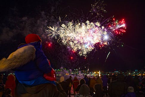 A crowd watches fireworks at Alderney Landing in Dartmouth.
Ryan Taplin - The Chronicle Herald