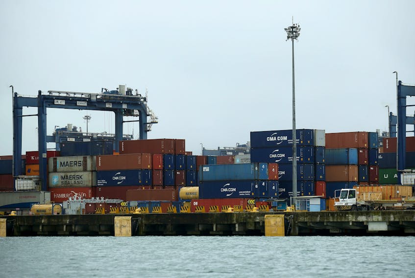 Containers in line to be loaded at a cargo terminal at the Port of Santos, in Santos, Brazil September 16, 2021.