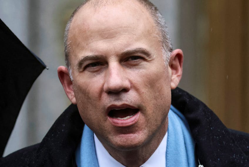 Former attorney Michael Avenatti speaks to the media after the guilty verdict in his criminal trial, at the United States Courthouse in the Manhattan borough of New York City, U.S., February 4, 2022.
