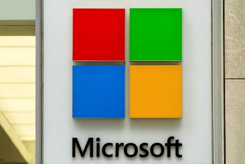 The Microsoft store sign is pictured in the Manhattan borough of New York City, New York, U.S., January 18, 2022. 