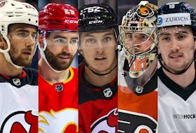 Five former members of Canada's 2018 world junior hockey team have been charged with sexual assault in relation to an alleged incident after a banquet in London, Ont. They are, from left: New Jersey Devils centre Michael McLeod, Calgary Flames centre Dillon Dube, New Jersey Devils defenceman Cal Foote and Philadelphia Flyers goaltender Carter Hart of the NHL, and ex-Ottawa Senators player Alex Formenton, who is now with a league in Sweden. - Reuters / File