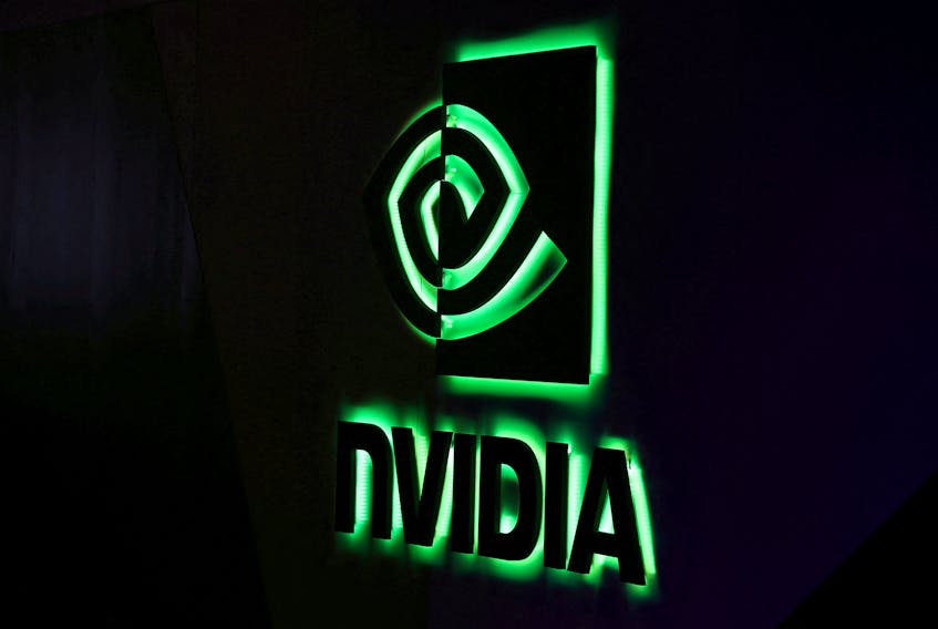 A NVIDIA logo is shown at SIGGRAPH 2017 in Los Angeles, California, U.S. July 31, 2017. 