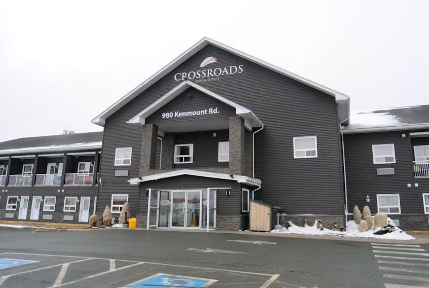 Photo of the Crossroads Inn & Suites on 980 Kenmount Road in Paradise as seen here on Friday, February 9, 2024. To go with story by Evan Careen on the building. —Photo by Joe Gibbons/The Telegram