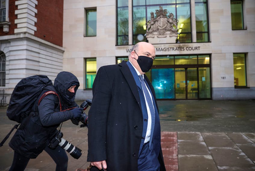 British entrepreneur Mike Lynch leaves Westminster Magistrates Court, in London, Britain, February 9, 2021.