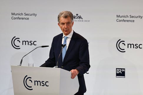 Munich Security Conference Chairman Christoph Heusgen holds an opening speech during the Munich Security Conference, in Munich, Germany February 17, 2023.