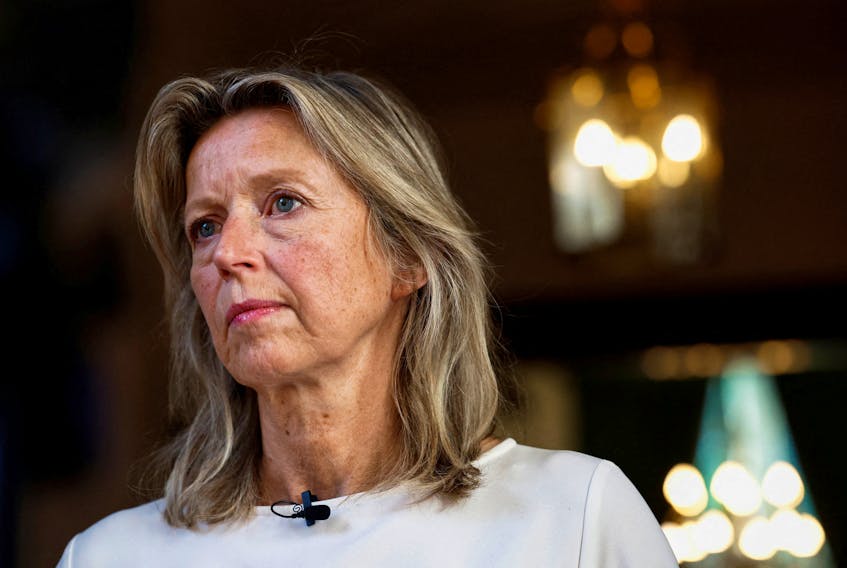 Dutch Defence Minister Kajsa Ollongren looks on during an interview with Reuters in The Hague, Netherlands June 8, 2023.