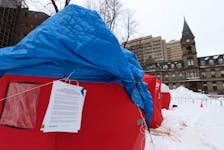 HRM has notified some encampment are now being closed and eviction notices have been sent out and fixed to some tents in the grand parade February 7, 2024.
TIM KROCHAK PHOTO