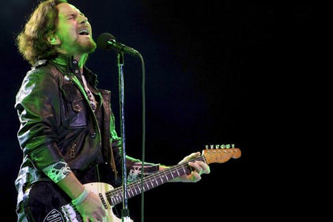 Pearl Jam's lead vocalist Eddie Vedder performs in concert in Sao Paulo, Brazil on Nov. 3, 2011. 