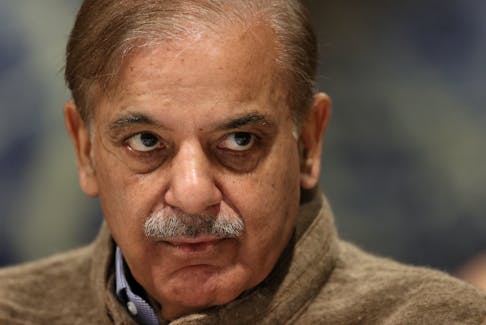 Pakistan's Prime Minister Shehbaz Sharif attends a summit on climate resilience in Pakistan, months after deadly floods in the country, at the United Nations, in Geneva, Switzerland, January 9, 2023.