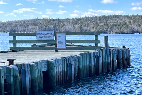 The Town Wharf on historic Dock Street in Shelburne was damaged in 2019 by Hurricane Dorian. While the Town has repaired part of the wharf, it is now looking to finish the job. Kathy Johnson