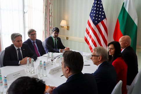 U.S. Secretary of State Antony Blinken meets with Bulgaria's Prime Minister Nikolai Denkov on the side of the Munich Security Conference (MSC) in Munich, Germany February 16, 2024.