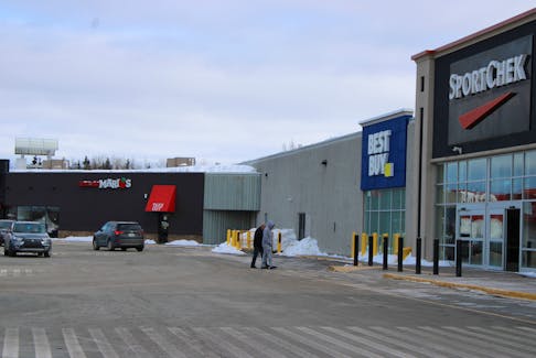 The Mayflower Mall in Sydney was closed for two and a half days after the second of two recent snowstorms hit Cape Breton last week. The closure was to ensure excess snow was cleared off the roof and there were no additional safety concerns, the Cape Breton Post was told. In this photo, snow is still visible on the mall's roof. LUKE DYMENT/CAPE BRETON POST