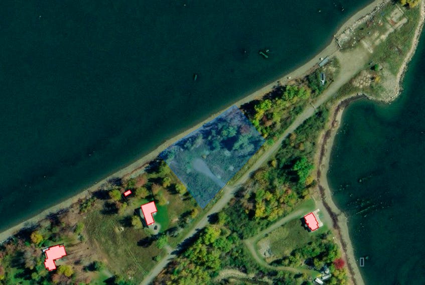 The location of a proposed lobster holding facility in Chamcook is shown in blue.