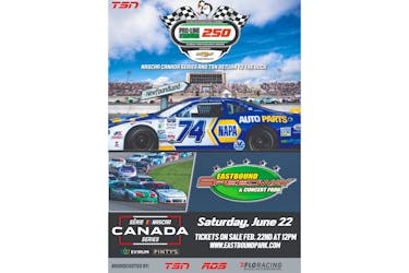 The 2024 NASCAR Canada Series is returning to Avondale, N.L., at the Eastbound International Speedway on June 22 for Proline 250. Contributed