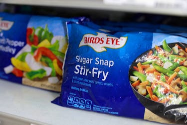 Packets of Birds Eye foods, a brand owned by Conagra Brands, are seen in a store in Manhattan, New York, U.S., November 15, 2021.