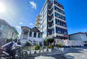 The Exxon Mobil Corp building is pictured in Georgetown, Guyana February 18, 2022.