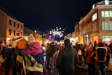 Crowds gathered on Queen Street in downtown Charlottetown to watch a fireworks display on Feb. 17 during the Jack Frost Winterfest. This year saw the festival return for the first time since 2019. The festival included events in Charlottetown, along with an outdoor snow kingdom at Mark Arendz Provincial Ski Park at Brookvale. See page A5 for more photos from the festival. Vivian Ulinwa • The Guardian