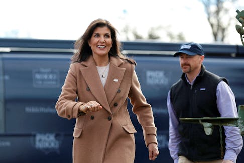 Republican presidential candidate and former U.S. Ambassador to the United Nations Nikki Haley makes a campaign visit ahead of the Republican presidential primary election in Sumter, South Carolina, U.S. February 19, 2024.