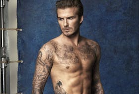 David Beckham poses for an H&amp;M ad in 2014.