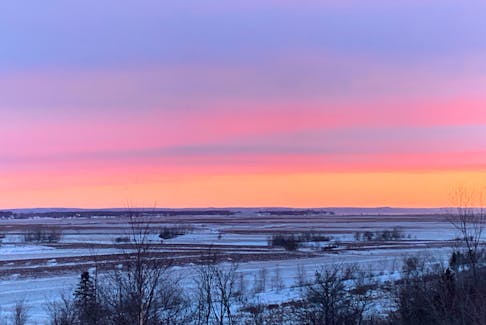 Pauline Murray caught this recent sunrise overlooking a farmer’s field and the Harvest Trail in Wolfville, N.S. -Contributed