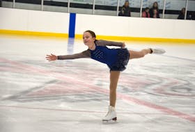 Jaylynn Perry of the Evangeline Skating Club performs a routine in the Amalgamated Dairies Limited (ADL) Star 1-3 STARSkate competition in Kensington on Feb. 17. Perry skated in the Star 2 group.