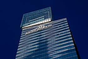 The Logo of Saint-Gobain is seen at the company headquarters in the financial and business district of La Defense, near Paris, France, September 14, 2023.