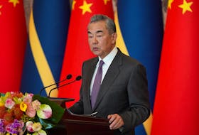 Chinese Foreign Minister Wang Yi gives a speech after signing the Joint Communique on the Resumption of Diplomatic Relations between China and Nauru, at Diaoyutai State Guesthouse, in Beijing, China Wednesday, Jan 24, 2024. Andrea Verdelli/Pool via