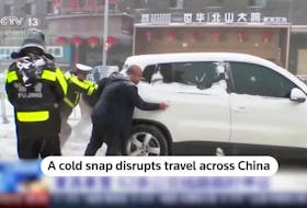 STORY: Highways in several cities in Hebei province were closed due to the heavy snowfall, while bus services were temporarily suspended in Shanxi province. In Zhengzhou, the capital of Henan province, more than a hundred trains were delayed on Tuesday (February 20), with thousands of passengers left stranded and waiting at the train station. Several parts of China are battling another deep