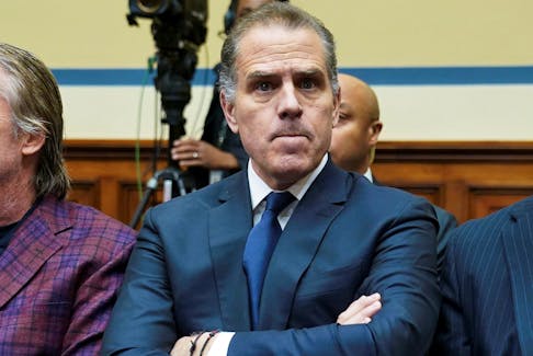 Hunter Biden, son of U.S. President Joe Biden, is seen as he makes a surprise appearance at a House Oversight Committee markup and meeting to vote on whether to hold Biden in contempt of Congress for failing to respond to a request to testify to the House last month, on Capitol Hill in Washington, U.S., January 10, 2024.