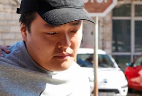 Do Kwon, the cryptocurrency entrepreneur, who created the failed Terra (UST) stablecoin, is taken to court in handcuffs, to face charges of forging official documents, in Podgorica, Montenegro, March 24, 2023.